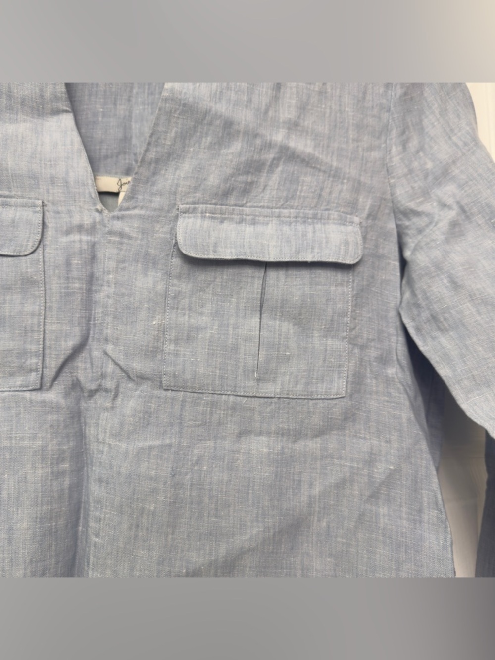 Joie Light Blue Linen-Blend Tunic Shirt dress size small - Picture 2 of 8